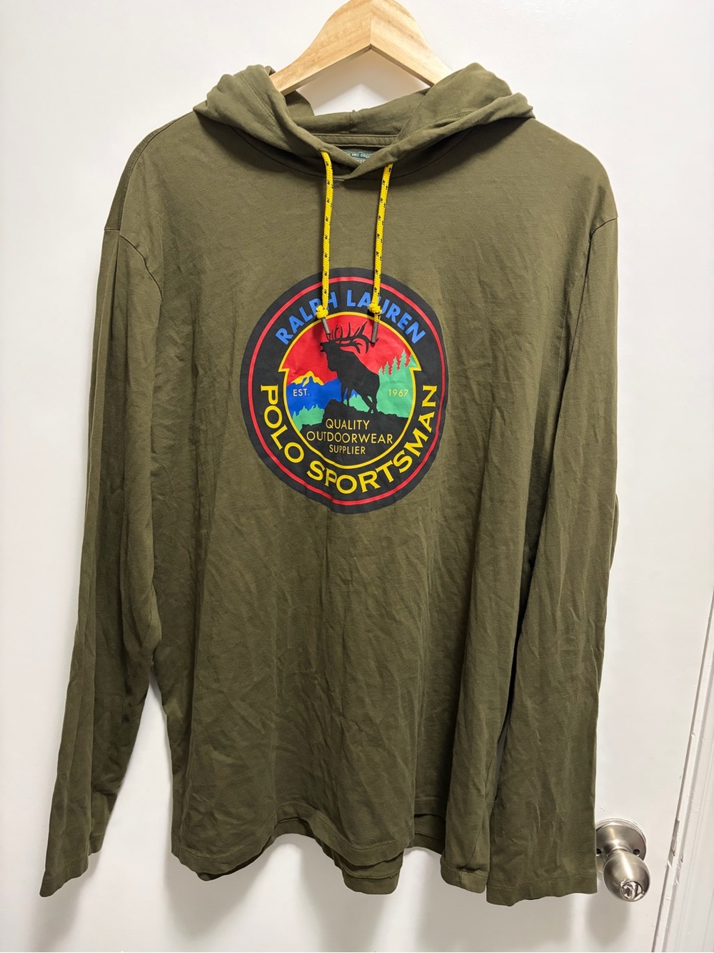 Polo Country Ralph Lauren Shirt Green Sportsmans Long Sleeve Men’s Size Medium